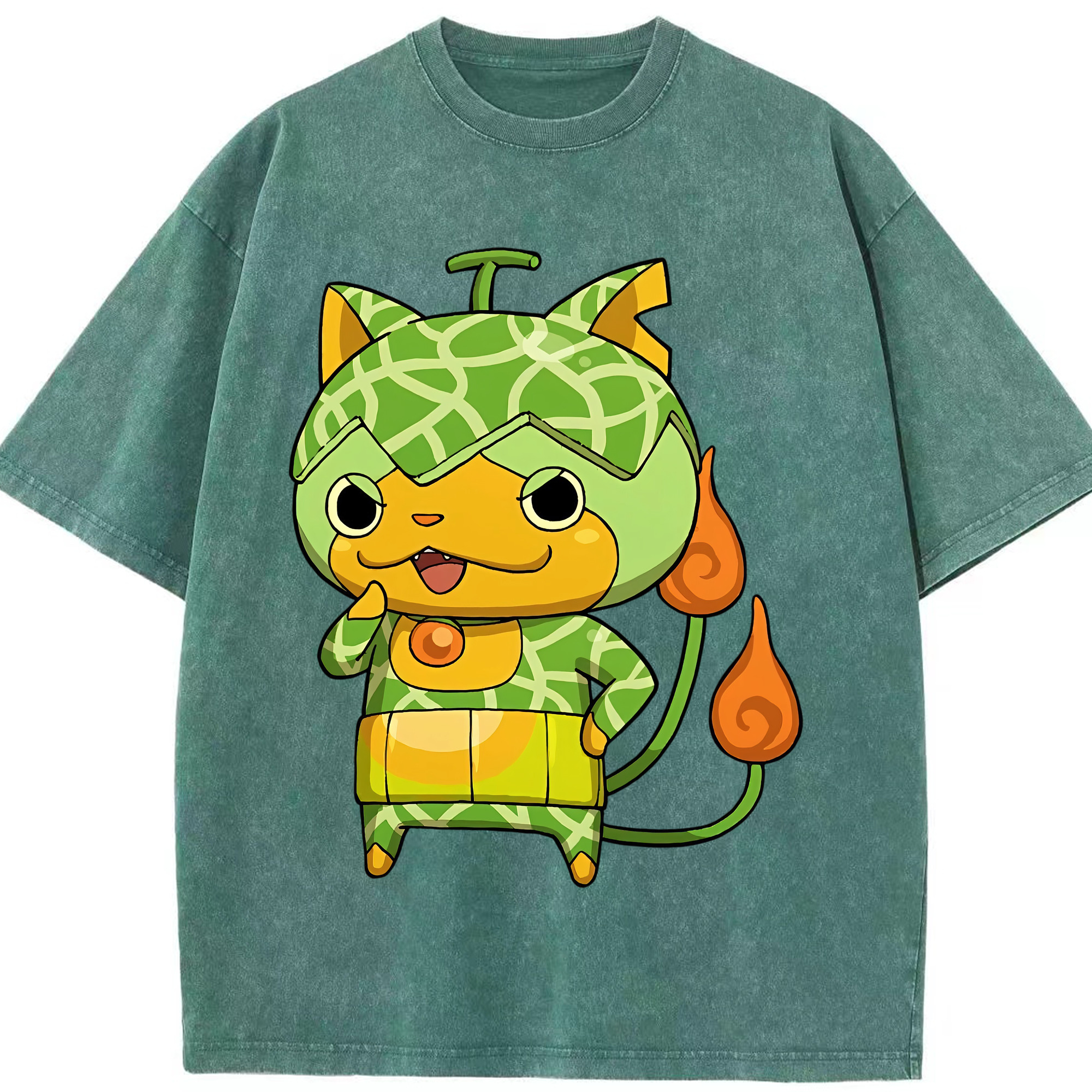 （画像用） 妖怪ウォッチ Yo-kai Watch 綿100% ヴィンテージ風 半袖Tシャツ（フロントプリント）